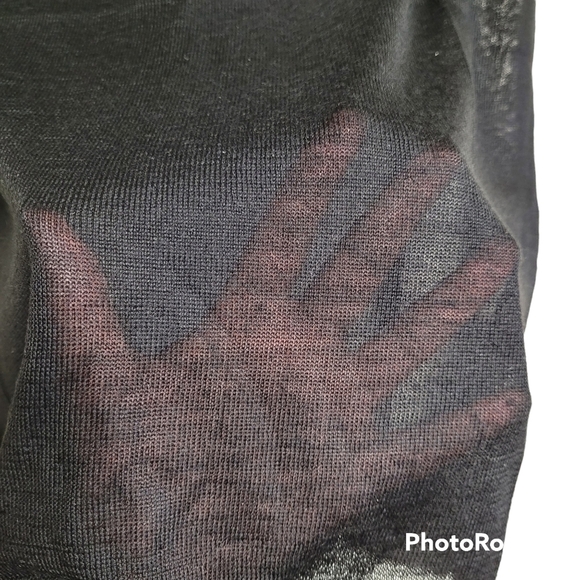 Line & Dot Black Wool Blend Sheer Sweater Knit Short Sleeve Top Size Medium NWT - Picture 4 of 9